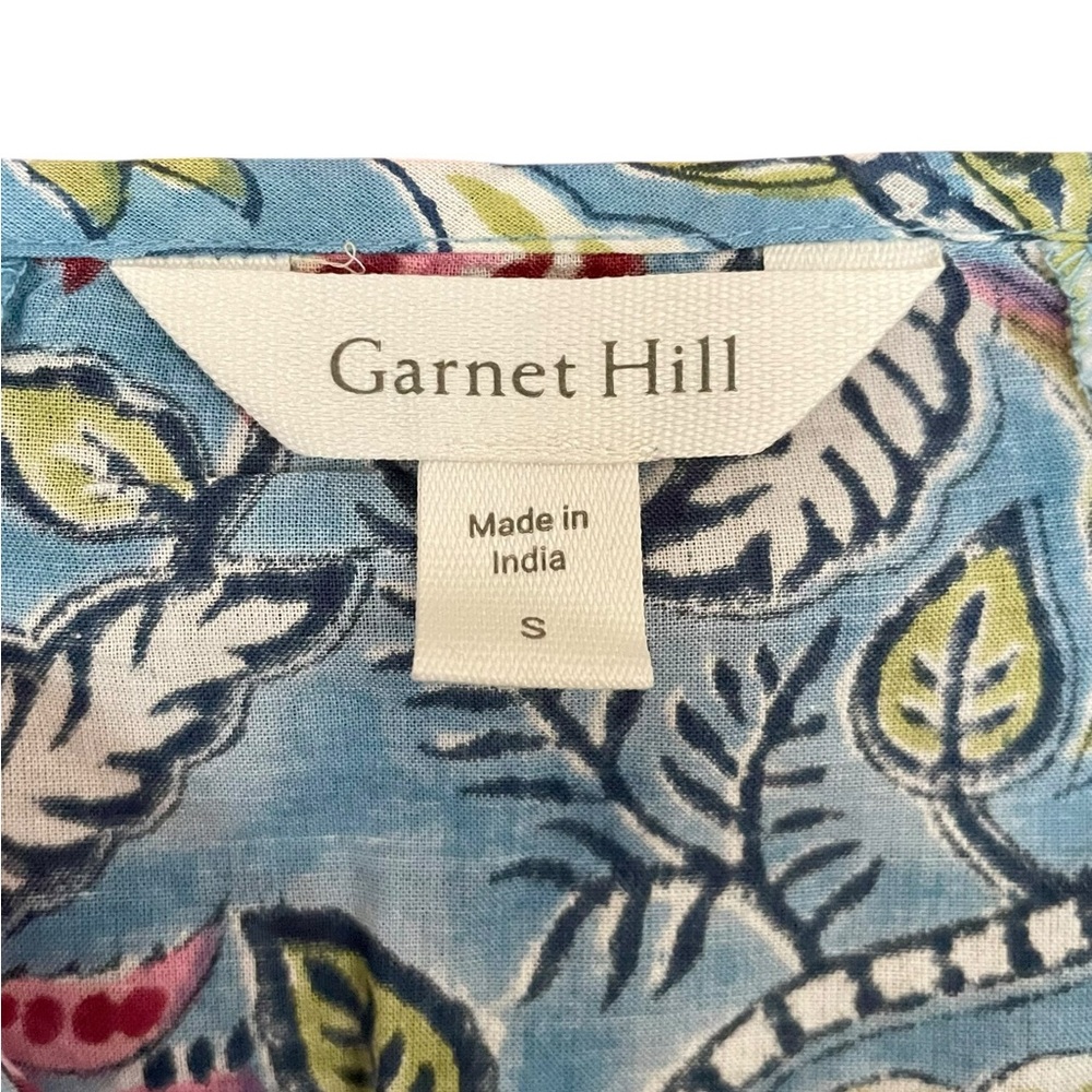 Garnet Hill 2025 Keya Organic Cotton Voile Blouse Size Small - Picture 3 of 7
